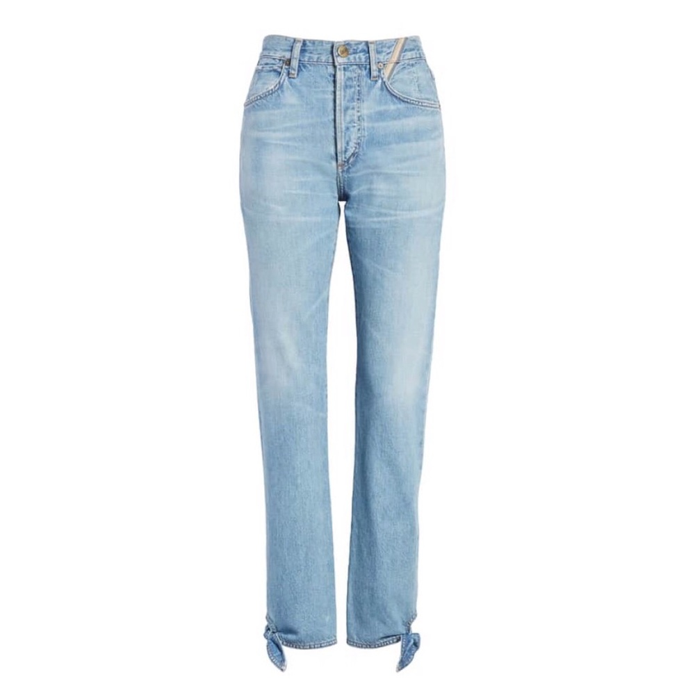 NWOT Jean Atelier Hunter Ankle Tie Croppped Denim